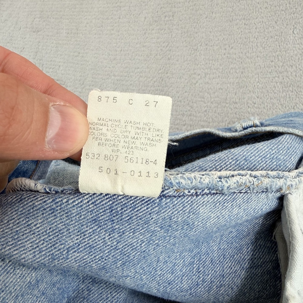 Vintage Levis 501 Jeans Men 31x33 (Tag 33x34) Blue Denim Button Fly Made in USA - Picture 13 of 13